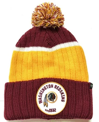 Washington Redskins NFL '47 De colección 1932 Holcomb Pom Tejido Sombrero Gorra Adulto Gorro Foto 1 de 2