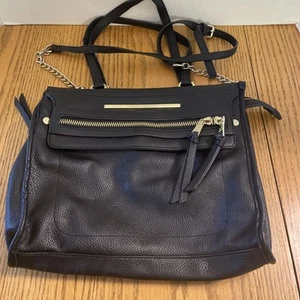 Steve Madden BMarlow Black Pebbles Faux Leather Satchel Crossbody Or Shoulder - Picture 1 of 8