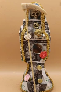 318 DOLLAR 6" SANTA MUERTE Statue Dolar Preparada $$$$ Oracion Suerte Ritual - Picture 1 of 5