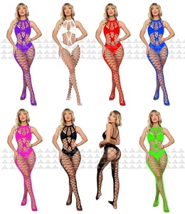 Sexy bodystocking de red para mujer sin entrepierna body de malla calzas ropa de dormir - Imagen 1 de 7