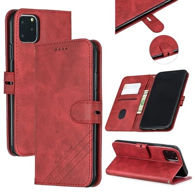 For iPhone 13 Pro Max 12 11 Pro 7 8 XS XR Leather Card Wallet Phone Case Cover - Image 1 of 4