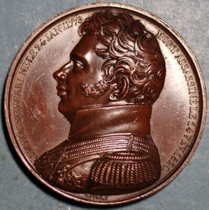 France Medal Charles Ferdinand Duc of Berry Medal 1820 - Picture 1 of 2