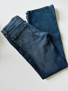 Y2K Roots Women Blue Jeans Medium Rise Straight Leg Flare Bottom Pants Size 29 - Picture 1 of 12