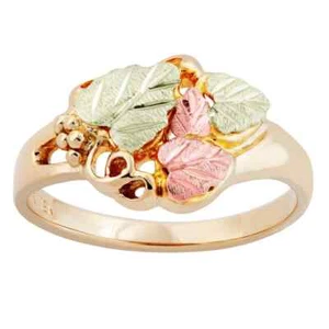 Perfect Leaves - Black Hills Gold Ladies Ring / Custom Made in USA Gift Box - Picture 1 of 2