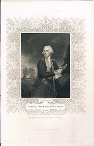 ENGRAVING SAMUEL, FIRST VISCOUNT HOOD OB 1816 - Picture 1 of 2