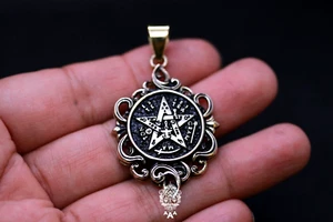BRASS Tetragrammaton Pendant BRASS Pendant Tetragram Pendant Tetragram BRASS - Picture 1 of 6
