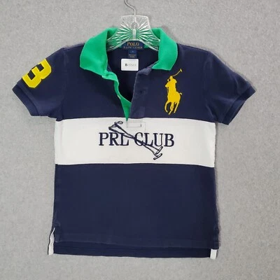 Polo Ralph Lauren Boys Polo Shirt 6 Blue Pig Pony Colorblock PRL Club Golf - Image 1 of 4