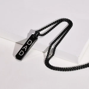 Vnox Personalized Bar Initial Necklaces for Men Boys Geometric Vertical Pendant - Picture 1 of 18
