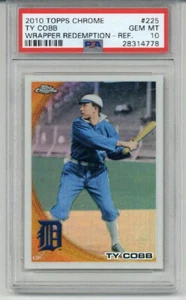 2010 TOPPS CHROME WRAPPER REDEMPTION REFRACTOR #225 TY COBB TIGERS PSA 10 POP 7 - Picture 1 of 2