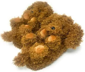 Kids Cute Animal Fuzzy Slippers, Funny Doodle Dog Cozy Non-Slip House - Picture 1 of 1