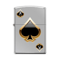 Zippo 4858, Ace of Spades-Skull, Satin Chrome Finish Lighter | eBay