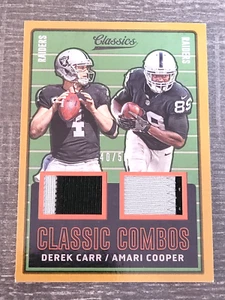 2017 Panini Classics Combos Gold Derek Carr Amari Cooper Dual Jersey #CC-DA /50 - Bild 1 von 8