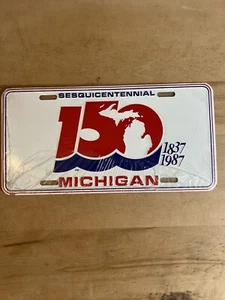Michigan Sesquicentennial Booster License Plate 150 1837-1987 - Picture 1 of 3