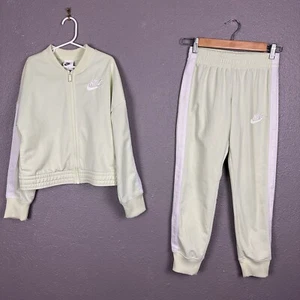 Nike Jogger Track Suit Set Girl’s Size M Light Lime Green Activewear Matching - Picture 1 of 19