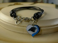 NEW ORLEANS SAINTS Black leather bracelet jewelry teenagers girls women