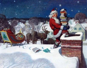 Newell Convers Wyeth Santa Canvas Print 16 x 20 - Picture 1 of 5