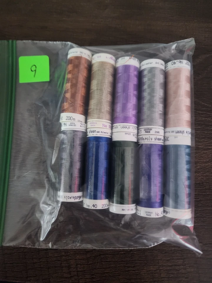 Mettler Sewing Thread Lot of 10 Assorted Spools. Lot # 9 - Image 1 of 1