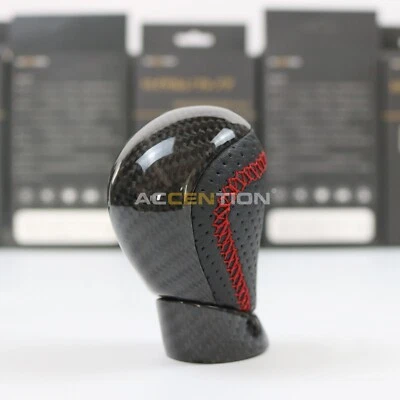 Pomo de cambio de marchas de cuero negro 100 % fibra de carbono para Lexus RC F GS F 2015-2021 Foto 1 de 4