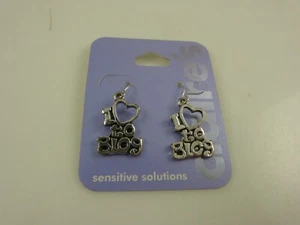 I Love to Blog earrings Claires sensitive solutions Silver tone - Picture 1 of 5