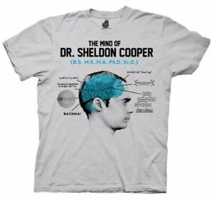 T-shirt homme gris glace The Big Bang Theory The Mind of Dr. Sheldon Cooper