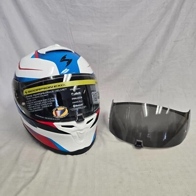 Scorpion EXO -R1 Air Motorcycle Helmet Hive Red/White/Blue XLarge *DISPLAY* Foto 1 de 4