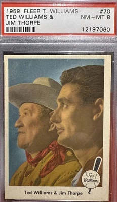 1959 fleer  Ted Williams and Jim Thorpe  # 70. PSA. 8 ⚾️ - Image 1 of 3