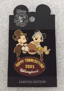 2003 Disneyland Happy Thanksgiving Mickey & Minnie Mouse Lapel Pin Collection - Picture 1 of 6