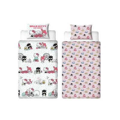 Set Copripiumino Hello Kitty Singolo Reversibile Raro Polycotone - Immagine 1 di 4