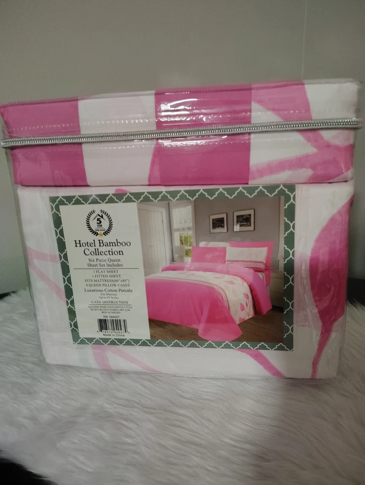 Hotel Bamboo Collection 18000 6Piece Sheet Set Queen New Package Multicolor USA - Image 1 of 1