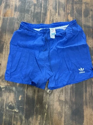 Adidas Blue Retro Nylon Shorts Sprinter Running Retro Soccer Trefoil 90s Medium - Image 1 of 4