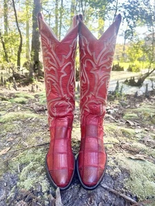 Rare Vintage Larry Mahan Jesse James Exotic Western Boots Women’s Size 7.5 B - Picture 1 of 23