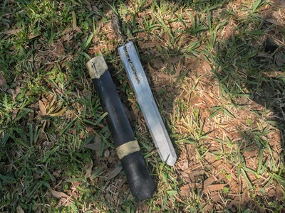 Espada corta y vaina hecha a mano EVA Virgen María Foto 1 de 4