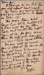 Tarjeta postal One Cent Jefferson 1917 - Oxford OH a Lexington KY R.R. Cambio de hora - Imagen 1 de 2