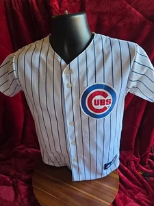 CHICAGO CUBS Carlos Zambrano MLB Baseball Majestic Pinstripe Jersey YOUTH MEDIUM - Picture 1 of 10