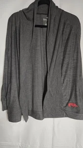 COLOSSEUM Long Sleeve Tunic Arkansas Razorback Cardigan Wrap Sweater Charcoal M - Picture 1 of 10