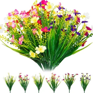 12 Bündel künstliche Outdoor Blumen lebensecht UV beständig künstliche Hängepflanzen - Bild 1 von 11