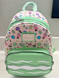 !New Disney Parks Loungefly Minnie Macarons Paris Epcot Backpack Disney Eats - Picture 1 of 3
