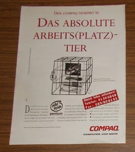 Seltene Werbung COMPAQ DESKPRO XL PC Das absolute Arbeits(platz)-Tier 1994 - Picture 1 of 1