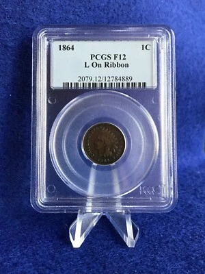1864 L ON RIBBON VARIETY INDIAN HEAD CENT 1c PENNY *PCGS F12 FINE* - Image 1 of 4