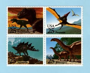 US Sc #2422-25 MNH 1989 25¢ Prehistoric Animals - Dinasaur's Randomly selected - Picture 1 of 1