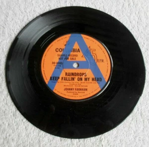 John Farnham Raindrops Keep Fallin' on My Head Rare 7" 'A' Label promo record - Picture 1 of 10