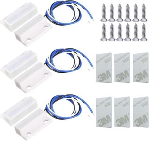 3 Sets Weiß Magnetschalter Verkabelung Schließer/Öffner Einbau Tür Sensor Verstecktes Fenster für - Bild 1 von 7