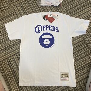 NEW MITCHELL AND NESS HWC AAPE BAPE LOS ANGELES CLIPPERS TEE SHIRT MEDIUM