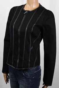 Ralph Lauren Jeans Co Black Denim Jacket Coat Faux Leather NWT $170 - Picture 1 of 1