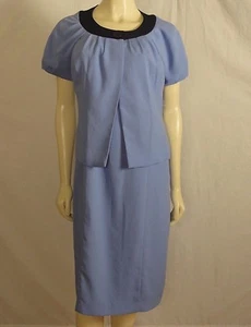 Vestido Traje 2 Piezas Brownstone Studio New York Azul Claro y Oscuro Talla 8 - Imagen 1 de 12