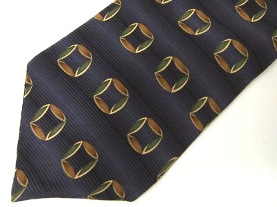 Vtg Bill Blass Black Label Mens Necktie Tie Purple Green Geometric 55" Short - Image 1 of 4