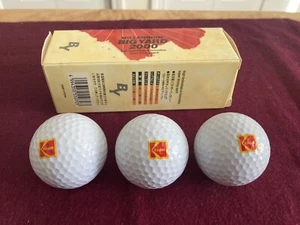 Brand NEW Vintage 3 White KODAK Logo GOLF BALLS Big Yard 33 Distance Collectible - Picture 1 of 12