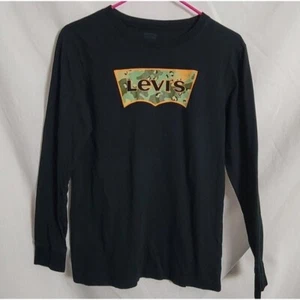 Levi's Youth XL T-shirt Logo w/camo camouflage black long sleeve 13-15 years - Picture 1 of 7