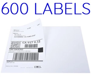 600 Media Hoja Envío Etiquetas Impresión ADHESIVO FUERTE Impresora Láser 8.5" x 5-1/2" - Imagen 1 de 6