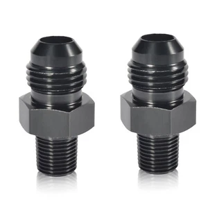 2Pcs 6AN to 1/8" NPT Fitting Male Straight Fittings Adapter Aluminum Black - Picture 1 of 6